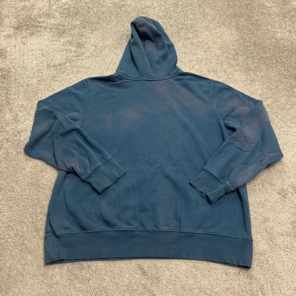 The North Face Aztec Pullover Hoodie Graphic Sweatshirt Mens Large Blue Casual